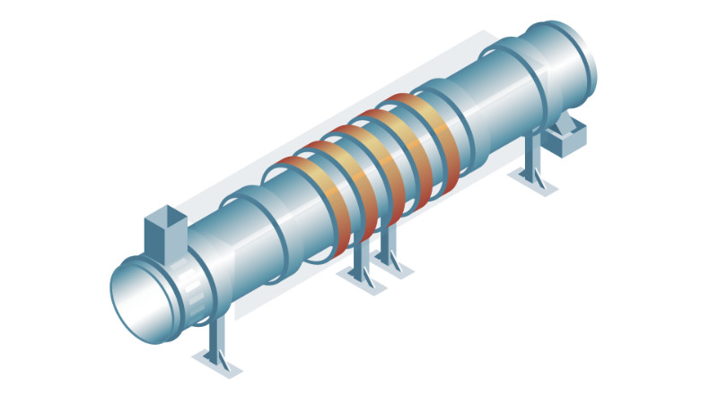a schematic 3D representation of a cement kiln